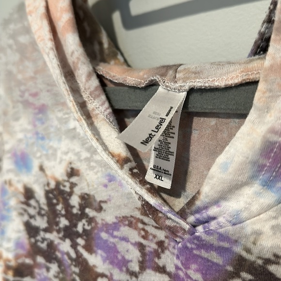 END OF YEAR SALE! | Purple Uniquely Dyed Long Sleeve Top with Hood - Picture 3 of 3